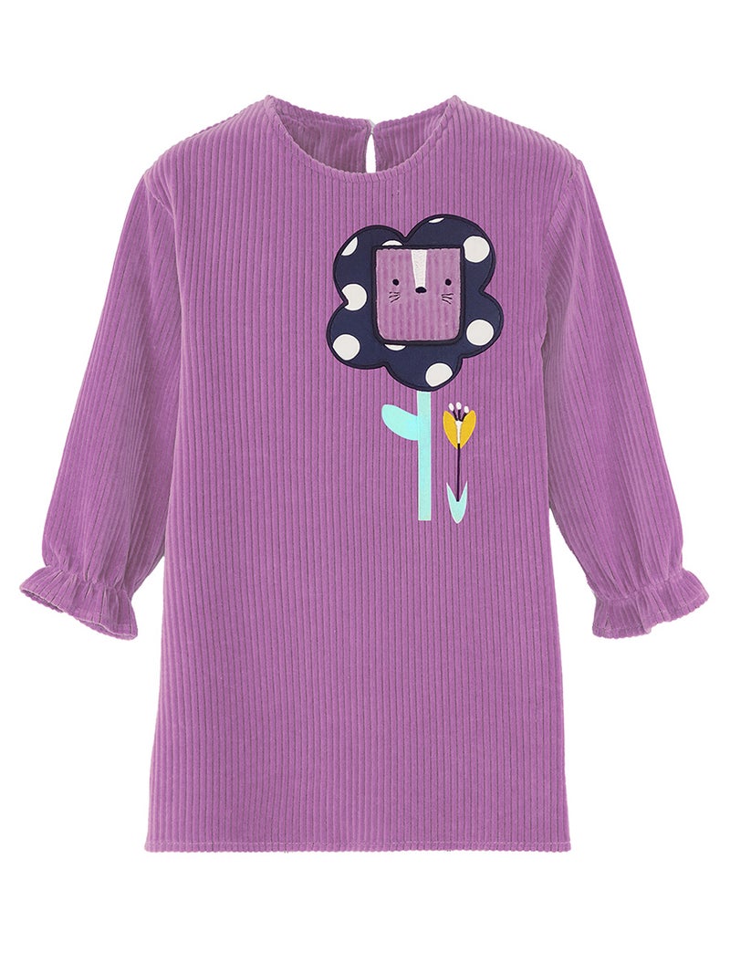 Denokids Flower Girl Lilac Velvet Dress - Image 3